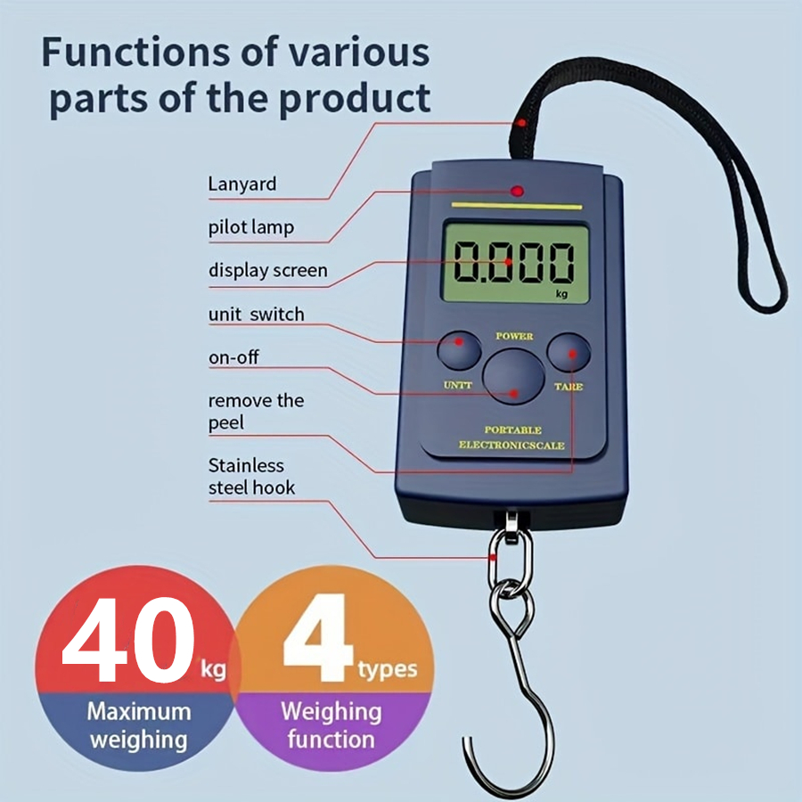 Fishing Equipment Stores - Mini bilancia sospesa portatile elettronica digitale